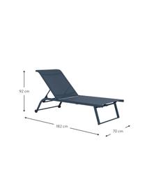 Gartenliege Taylor mit Rollen, Gestell: Aluminium, pulverbeschich, Rollen: Kunststoff, Dunkelblau, B 70 x L 182 cm