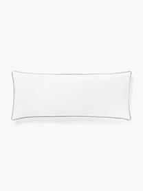 Funda de almohada de percal con ribete Daria, Blanco, gris antracita, An 45 x L 110 cm