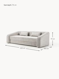 Schlafsofa Eliot (3-Sitzer), Bezug: 88% Polyester, 12% Nylon , Webstoff Hellgrau, B 230 x T 100 cm