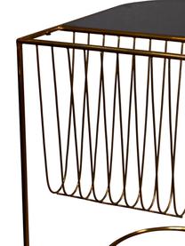 Tavolino in metallo con portariviste Eileen, Struttura: metallo verniciato a polv, Ottonato, nero, Larg. 51 x Prof. 32 cm