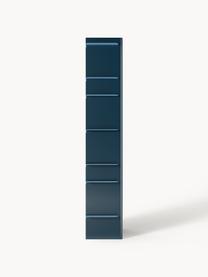 Bibliothèque avec éléments métalliques Rami, Bleu, bleu pétrole, larg. 100 x haut. 176 cm