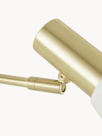Grosse Schreibtischlampe Sia aus Metall, Lampenschirm: Metall, pulverbeschichtet, Weiss, Messingfarben, Ø 13 x H 63 cm