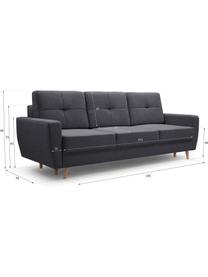 Sofa z funkcją spania i miejscem do przechowywania Bueno (3-osobowa), Tapicerka: 100% poliester, Antracytowy, S 231 x G 92 cm