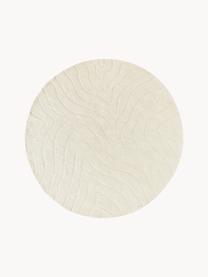 Tapis rond en laine tuftée main Aaron, Blanc crème, Ø 150 cm (taille M)