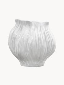 Handgefertigte Design-Vase Flora, H 21 cm, Steingut, Weiß, B 21 x H 21 cm