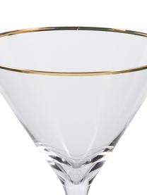 Martinigläser Chloe, 4 Stück, Glas, Transparent mit Goldrand, Ø 12 x H 19 cm