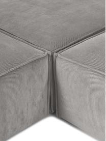 Narożna sofa modułowa XL ze sztruksu Lennon, Tapicerka: sztruks (92% poliester, 8, Stelaż: lite drewno, sklejka, Nogi: tworzywo sztuczne, Szary sztruks, S 329 x G 269 cm, lewostronna