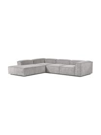 Narożna sofa modułowa XL ze sztruksu Lennon, Tapicerka: sztruks (92% poliester, 8, Stelaż: lite drewno, sklejka, Nogi: tworzywo sztuczne, Szary sztruks, S 329 x G 269 cm, lewostronna