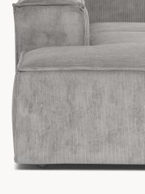 Canapé d'angle XL modulable en velours côtelé Lennon, Velours côtelé gris, larg. 329 x prof. 269 cm, méridienne à gauche