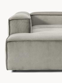 Modulares XL-Ecksofa Lennon aus Cord, Bezug: Cord (92 % Polyester, 8 %, Gestell: Massives Kiefernholz, Spe, Füße: Kunststoff Dieses Produkt, Cord Grau, B 329 x T 269 cm, Eckteil links