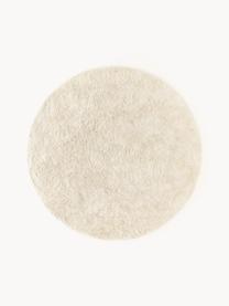 Tappeto rotondo morbido a pelo lungo Leighton, Retro: 70% poliestere, 30% coton, Bianco crema, Ø 120 cm (taglia S)