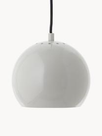 Kleine Kugel-Pendelleuchte Ball, Lampenschirm: Metall, beschichtet, Baldachin: Metall, beschichtet, Hellgrau, Ø 18 x H 16 cm