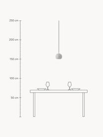 Lampada a sospensione piccola a sfera Ball, Paralume: metallo rivestito, Baldacchino: metallo rivestito, Grigio chiaro, Ø 18 x Alt. 16 cm