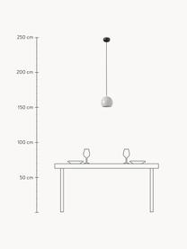 Kleine bolvormige hanglamp Ball, Lampenkap: gecoat metaal, Lichtgrijs, Ø 18 x H 16 cm