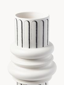 Vaso di design in ceramica Ordini, alt. 45 cm, Ceramica, Bianco latte, nero, Ø 20 x Alt. 45 cm