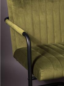 Chaise cantilever en velours Stitched, Vert olive