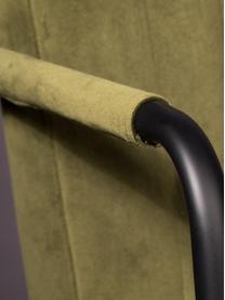 Chaise cantilever en velours Stitched, Vert olive