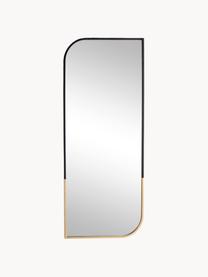 Specchio da parete Reflix, Cornice: metallo rivestito, Superficie dello specchio: lastra di vetro, Nero, dorato, Larg. 41 x Alt. 100 cm