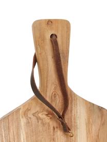 Akazienholz-Schneidebrett Acacia mit Lederband, verschiedene Größen, Schlaufe: Leder, Akazienholz, 15 x 30 cm