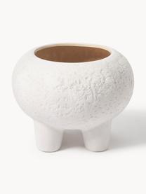 Cache-pot en grès cérame Elm, Grès cérame, Blanc, Ø 36 x haut. 27 cm