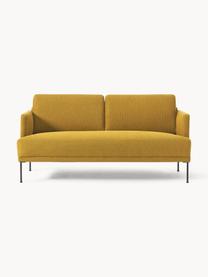 Sofa Fluente (2-osobowa), Tapicerka: 100% poliester Dzięki tka, Stelaż: lite drewno sosnowe, Nogi: metal malowany proszkowo , Ochrowa tkanina, S 166 x G 85 cm