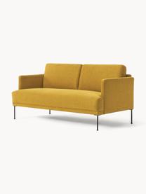 Sofa Fluente (2-Sitzer), Bezug: 100% Polyester 115.000 Sc, Gestell: Massives Kiefernholz, Füße: Metall, pulverbeschichtet, Webstoff Ocker, B 166 x T 85 cm