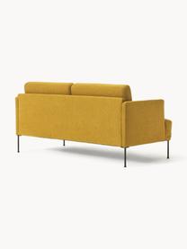 Sofa Fluente (2-osobowa), Tapicerka: 100% poliester Dzięki tka, Stelaż: lite drewno sosnowe, Nogi: metal malowany proszkowo , Ochrowa tkanina, S 166 x G 85 cm