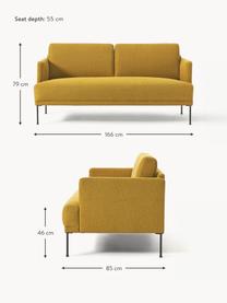 Sofa Fluente (2-Sitzer), Bezug: 100% Polyester 115.000 Sc, Gestell: Massives Kiefernholz, Webstoff Ocker, B 166 x T 85 cm