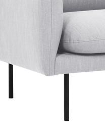 Sofa Moby (3-Sitzer), Bezug: Polyester Der hochwertige, Gestell: Massives Kiefernholz, FSC, Füße: Metall, pulverbeschichtet, Webstoff Hellgrau, B 220 x T 95 cm