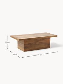 Salontafel Tom van gerecycled teakhout, Gerecycled teakhout, gebeitst, Teakhout, donker gebeitst, B 115 x H 55 cm