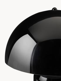 Lámpara de mesa grande retro Walter, Cable: cubierto en tela, Negro brillante, Ø 38 x Al 55 cm