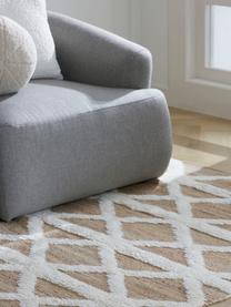 Tapis en jute tissé à la main Malea, 57 % jute, 35 % laine, 7 % coton, Beige, blanc crème, larg. 80 x long. 150 cm (taille XS)