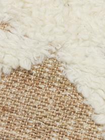 Handgeweven jute vloerkleed Malea, 57% jute, 35% wol, 7% katoen, Beige, crèmewit, B 80 x L 150 cm (maat XS)