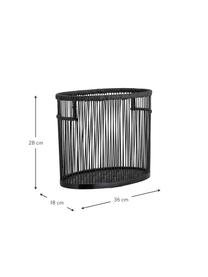Skladovací bambusový koš Julin, Bambus, Černá, Š 36 cm, V 28 cm