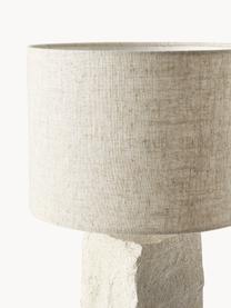 Grote tafellamp Kiri met betonnen voet, Lampenkap: linnen, Lampvoet: beton, Lichtbeige, Ø 29 x H 54 cm