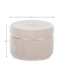 Pouf in velluto Birdie, Rivestimento: velluto, Champagne, Ø 51 x Alt. 38 cm