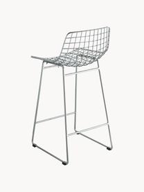 Taburete alto de metal Wire, Metal cromado, Cromo, An 56 x Al 86 cm