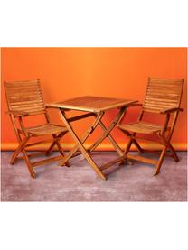Chaise pliante bois avec accoudoirs Somerset, 2 pièces, Bois d'acacia