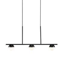 Grote hanglamp Contina met opaalglas, Lampenkap: opaalglas, Baldakijn: gecoat metaal, Wit, zwart, B 90  x H 42 cm