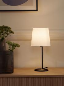 Tischlampe Cade, Lampenschirm: Textil, Lampenfuß: Metall, pulverbeschichtet, Weiß, Schwarz, Ø 19 x H 42 cm