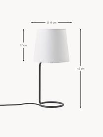 Lampada da tavolo Cade, Paralume: tessuto, Bianco, nero, Ø 19 x Alt. 42 cm