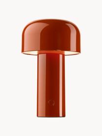 Lámpara de mesa LED pequeña regulable Bellhop, portátil, Plástico, Rojo brillante, Ø 13 x Al 20 cm