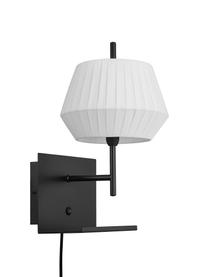 Klasická nástenná lampa so zástrčkou Dicte, Biela, čierna