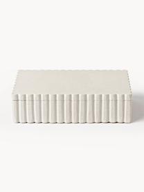 Aufbewahrungsbox Rita mit geriffeltem Rand, Sandstein, Off White, B 20 x T 12 cm