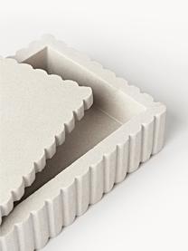 Aufbewahrungsbox Rita mit geriffeltem Rand, Sandstein, Off White, B 20 x T 12 cm