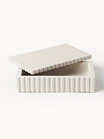 Aufbewahrungsbox Rita mit geriffeltem Rand, Sandstein, Off White, B 20 x T 12 cm