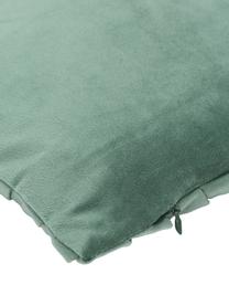 Sametový povlak na polštář  se strukturovaným povrchem Lucie, 100 % samet (polyester), Tmavě zelená, Š 30 cm, D 50 cm