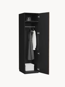 Armario modular Simone, 1 puerta (50 cm), diferentes variantes, Estructura: tablero aglomerado revest, Aspecto madera de nogal, negro, Interior Basic (An 50 x Al 200 cm)