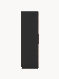 Modulaire draaideurkast Simone, 50 cm breed, diverse varianten, Frame: spaanplaat, FSC-gecertifi, Walnoothout optiek, zwart, Basis interieur, B 50 x H 200 cm