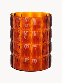 Grosse Vase Matelasse, H 30 cm, Acrylglas, Orange, transparent, Ø 23 x H 30 cm